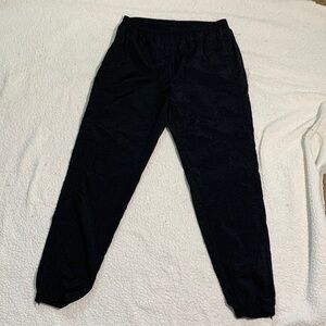 Vintage 80s REEBOK Men's Black Ankle Zip Wind Pants Joggers Windbreaker Sz L